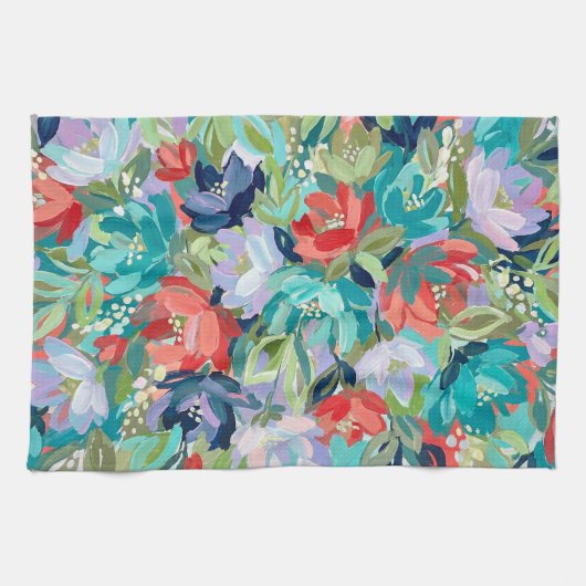 Vibrant Garden Symphony キッチンタオル (横)