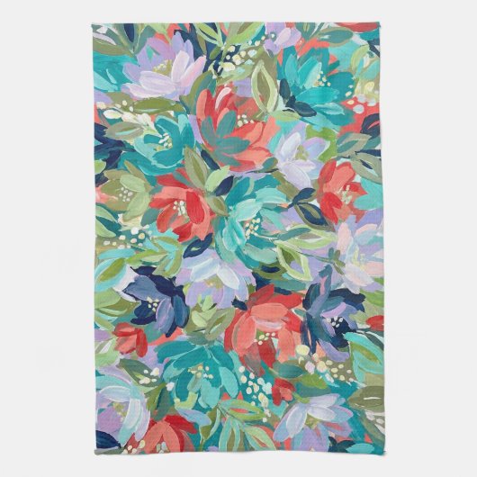 Vibrant Garden Symphony キッチンタオル (縦)