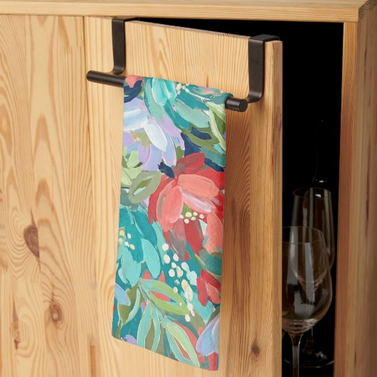 Vibrant Garden Symphony キッチンタオル (三つ折り)