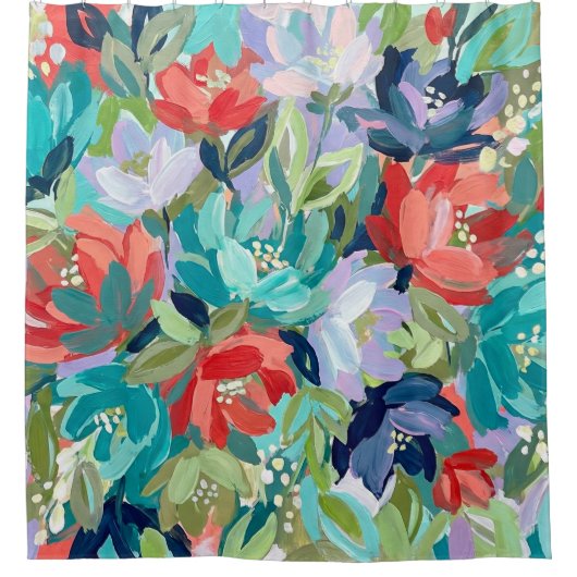 Vibrant Garden Symphony シャワーカーテン (正面)