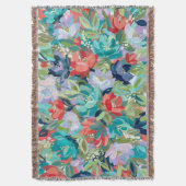 Vibrant Garden Symphony スローブランケット (正面縦)