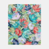 Vibrant Garden Symphony フリースブランケット (正面)