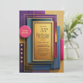 Vibrant Geometric 55th Birthday Party 招待状 (スタンド正面)