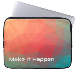 Vibrant Geometric Abstract カスタム名入れ Laptop スリーブ