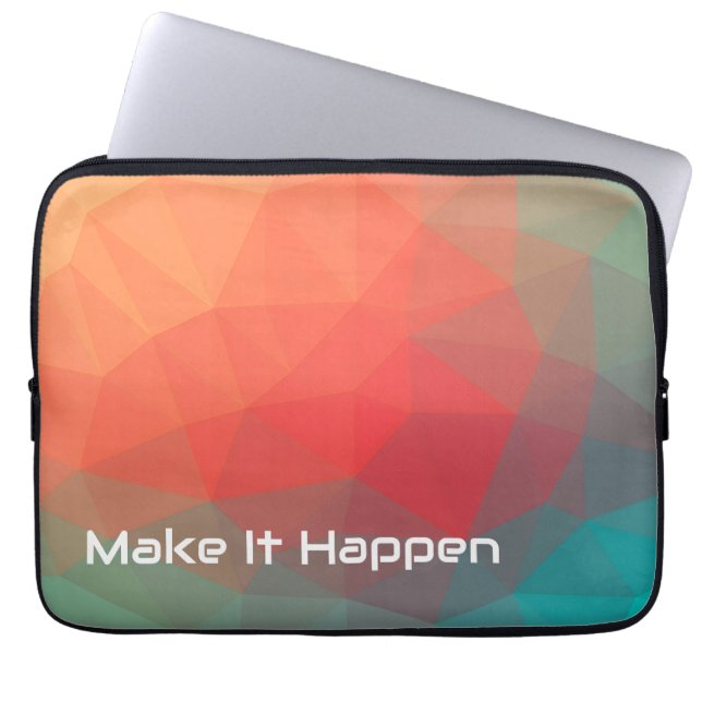 Vibrant Geometric Abstract Custom Quote Laptop Sle ラップトップスリーブ (正面)
