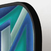 Vibrant Geometric Abstract in Orange and Teal ピックルボールラケット (左詳細)