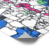 Vibrant Geometric Abstract Seamless Fabric Paper ポスター (角)