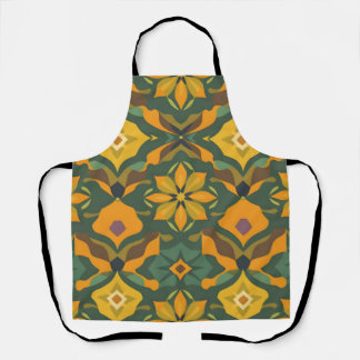 Vibrant Geometric Apron - Seamless Pattern Design エプロン