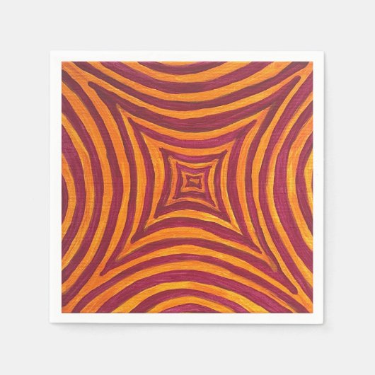 Vibrant Geometric Art Fabric Napkin スタンダードカクテルナプキン (正面)