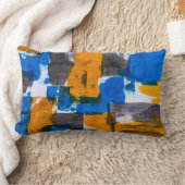 Vibrant Geometric Color Block Abstract ランバークッション (ブランケット)