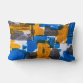 Vibrant Geometric Color Block Abstract ランバークッション (裏面)