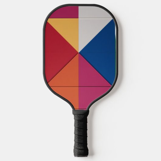 Vibrant Geometric Color-Block Pickleball Paddle ピックルボールラケット (正面)