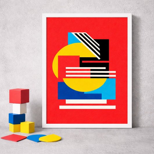 Vibrant Geometric Design in Minimalist Shapes ポスター