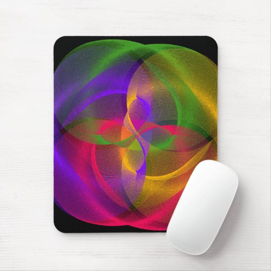 Vibrant Geometric Glossy Finish Mouse Pad マウスパッド (マウス)