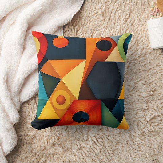 Vibrant Geometric Harmony クッション (ブランケット)
