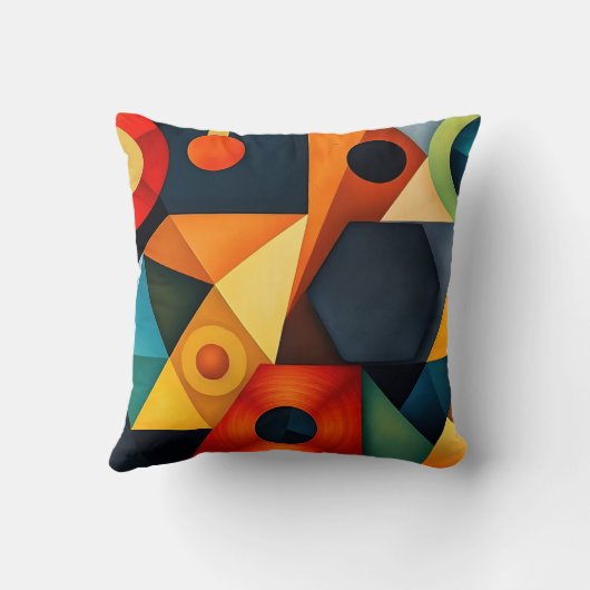 Vibrant Geometric Harmony クッション (裏面)