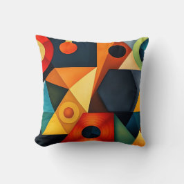 Vibrant Geometric Harmony クッション