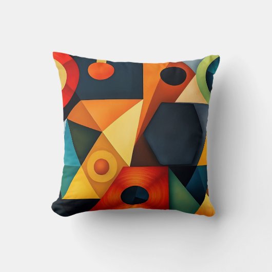 Vibrant Geometric Harmony クッション (正面)