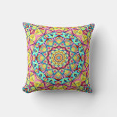 Vibrant Geometric Kaleidoscope Pattern クッション (正面)
