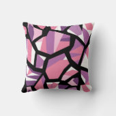 Vibrant Geometric Mosaic in Pink and Purple クッション (裏面)
