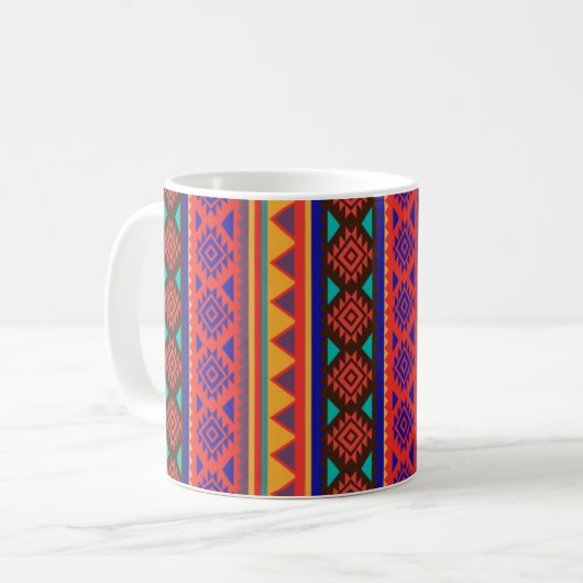 Vibrant Geometric Mug コーヒーマグカップ (正面左)