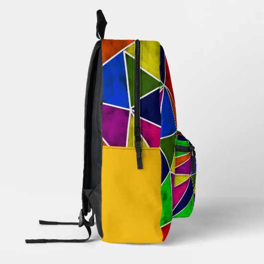 Vibrant geometric pattern プリントバックパック (左)