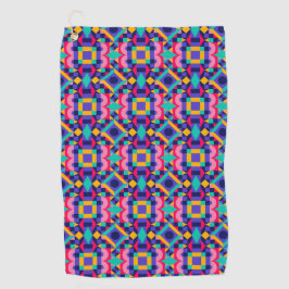 Vibrant geometric pattern featuring pink ゴルフタオル