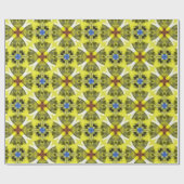 vibrant geometric pattern in yellow, green, blue ラッピングペーパー (フラット)
