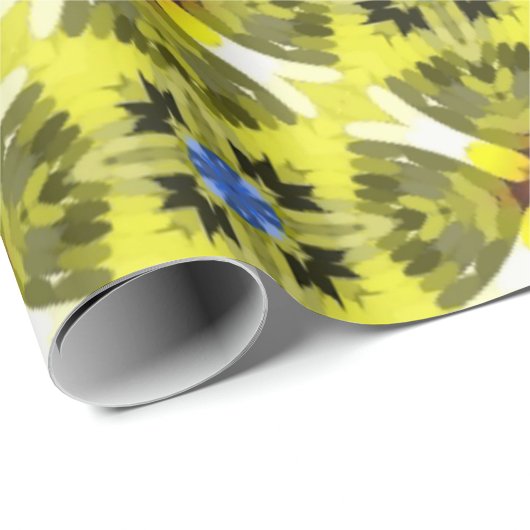 vibrant geometric pattern in yellow, green, blue ラッピングペーパー