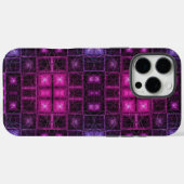 Vibrant Geometric Pattern Neon Purple Pink Cubes Case-Mate iPhoneケース (裏面 (横))