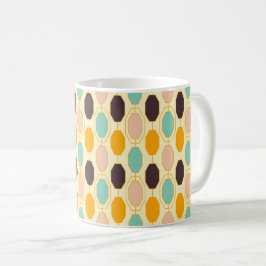 Vibrant geometric pattern with rows of octagonal s コーヒーマグカップ