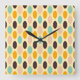 Vibrant geometric pattern with rows of octagonal s スクエア壁時計