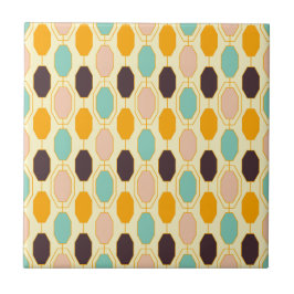 Vibrant geometric pattern with rows of octagonal s タイル