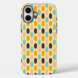 Vibrant geometric pattern with rows of octagonal s iPhone 16 plusケース