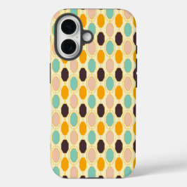 Vibrant geometric pattern with rows of octagonal s iPhone 16ケース
