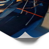 Vibrant Geometric Woman Portrait Abstract ポスター (角)