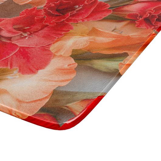 Vibrant Gladiolus flowers カッティングボード (角)