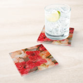 Vibrant Gladiolus flowers ガラスコースター (アングル)