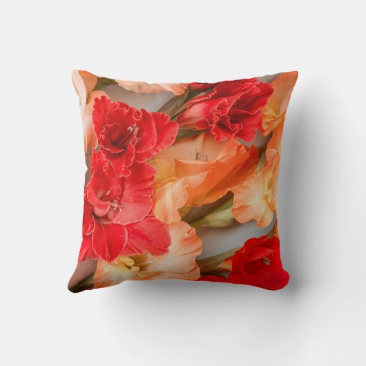 Vibrant Gladiolus flowers クッション (裏面)