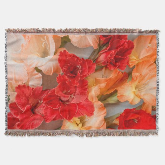 Vibrant Gladiolus flowers スローブランケット (正面)