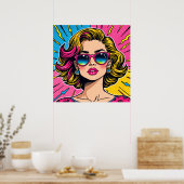 Vibrant Glam Pop Art - Retro 80's Style ポスター (キッチン)