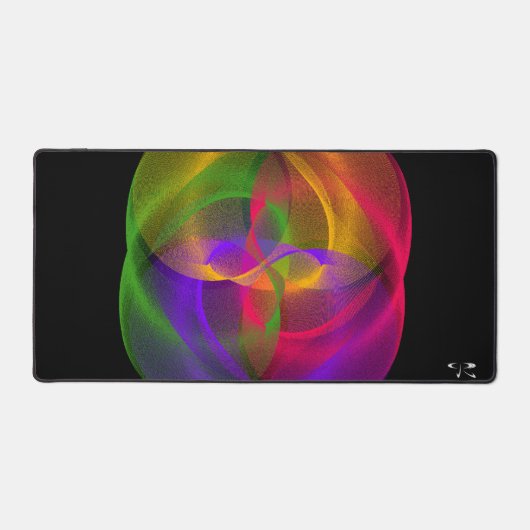 Vibrant Glossy Finish Geometric Gaming Mouse Pad デスクマット (正面)