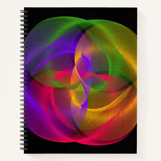 Vibrant Glossy Finish Geometric Notebook ノートブック (正面)