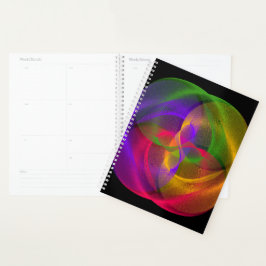 Vibrant Glossy Finish Geometric Spiral Planner プランナー手帳