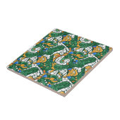 Vibrant Gold and Green Cartoon Mosaic タイル (側面)