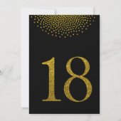 Vibrant Gold Glitter Wedding Party Table Numbers 招待状 (裏面)