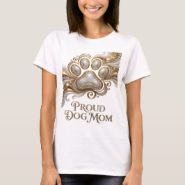 Vibrant Gold PROUD DOG MOM グラフィックデザイン Tシャツ
