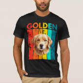 Vibrant Golden Retriever Retro Design Tシャツ (正面)