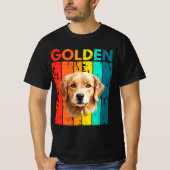Vibrant Golden Retriever Retro Design Tシャツ (正面)