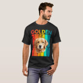 Vibrant Golden Retriever Retro Design Tシャツ (正面フル)